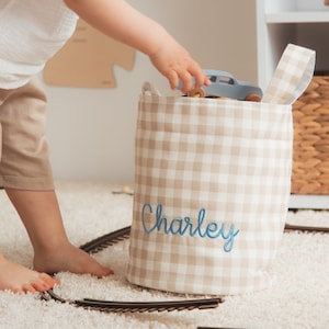 Personalized Toy Storage Basket, 5 Designs, Baby Boy Gift, Nursery Decor, Kids Room Organization, Baby Shower Gifts, Toddler Gift Basket