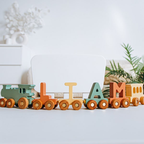 Wooden Toy Train Personalized Train With Name Nursery Name Sign Baby Shower Keepsake Gift Custom Birthday Gift For Kids Toys For Toddlers