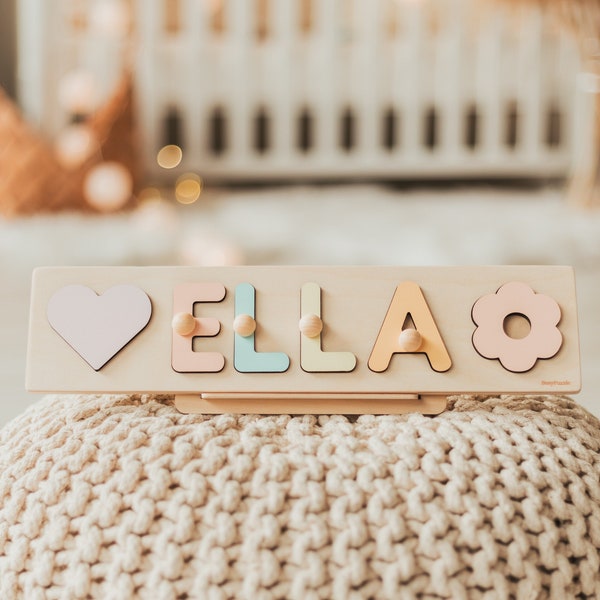 Newborn Name Puzzle. Easter Basket Stuffers. Gifts For Kids. Wooden Puzzles For Toddlers. Montessori Toys 1 Year Old. Educational Toys.