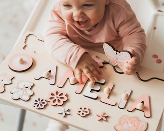 BESTSELLER Name Busy Board. 1st Birthday Gift. Montessori Board 1 Year Old Girl. Sensory Toys For Toddlers. Personalized Boards For Kids.