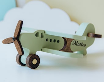 Wooden Planes. Toddler Toys. Baby Boy Gift Personalized. 1 2 3 Year Old Birthday Gifts. Sensory Toys. Baptism Boy Gift. Kids Pretend Play.