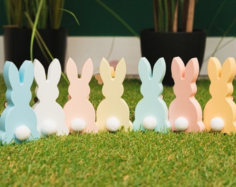 Colored Easter Bunnies. Easter Decoration. Rustic Easter Home Decor. Personalized Easter Bunny. Spring Decor. Wooden Rabbits. Custom Peeps.