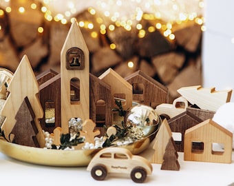 Christmas Village, Holiday Decor, Reusable Christmas Decoration, Wooden Village Houses, Christmas Ornaments 2023, Family Holiday Gifts