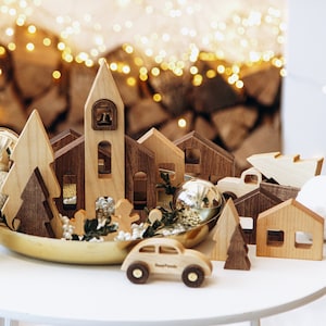 Christmas Village, Holiday Decor, Reusable Christmas Decoration, Wooden Village Houses, Christmas Ornaments 2023, Family Holiday Gifts