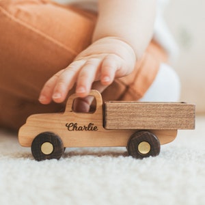 Custom Wooden Toy Cars, Collect Busy Puzzle Cars, Baby Boy Gift Personalized, Montessori Sensory Toddler Toys, Custom Truck With Name image 1