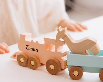 Custom Train with Animals. Baby Girl Gift Personalized. Fidget Toys For Toddlers. 1 2 3 Year Old Gift. Wooden Toddler Toys. Sesnory Toys.