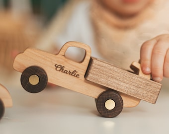 Toy Truck With Name Baby Boy Gift Personalized Fidget Toys For Toddlers First Custom Birthday Gift Wooden Montessori Toys Baptism Boy Gifts