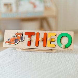 Natural Wooden Name Puzzle For Newborn, Toddler Personalized Gift, Baby 1st Christmas & Birthday Gift, Custom Named Nursery Decor