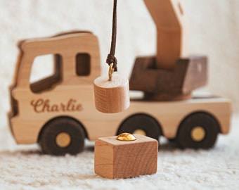 Toy Construction Crane. Personalized Toy Cars. Wooden Fidget Toys For Toddlers. Sensory Toys. Birthday Gift For Kids. Eco-Friendly Toys.