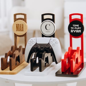 Boyfriend Gift on Valentines Day Personalized Wooden Controller Stand Headphone Holder Best Gift For Him Custom Wood Anniversary Gift