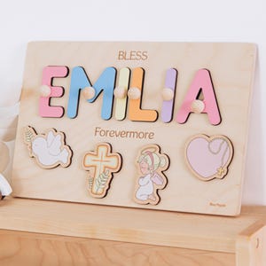 Cute Baptism Gift Personalized Baby Keepsake Dedication Board Religious Gifts For Toddlers Christening Girl Gift