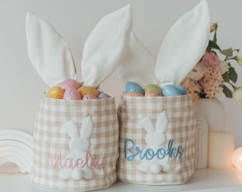 First Easter Basket. Personalized Embroidered Basket. Bunny Baskets For Kids. Baby Boy & Baby Girl Easter Baskets. Easter Gift For Toddlers.