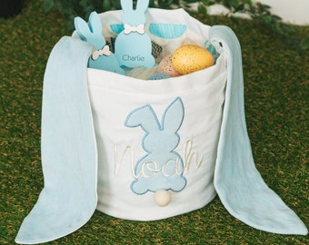Baby Boy Easter Basket. Personalized Bunny Basket. Easter Egg Basket. Fabric Basket With Name. Custom Easter Basket. Toy Storage For Kids.