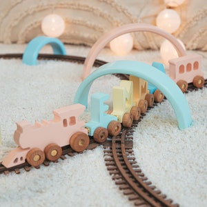 Personalized Train With Name Color Letter Train 1st Birthday Boy Gift Activity Toy Train Kids Toys Nursery Decor Custom Baby Shower Gift image 3