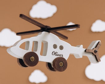 Toy Military Helicopter. Personalized Baby Boy Gift. Wooden Vehicles. Toy 1 2 3 Year Old. Sensory Toy For Toddlers. Easter Gift For Kids.