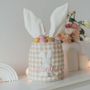 Easter Basket With Bunny Ears. Kids Embroidered Baskets. Personalized Easter Egg Hunt Bag. Easter Decor. First Easter Basket. Gift For Kids.