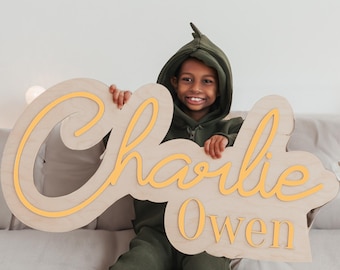 Baby Boy Name Sign, Custom Nursery Name Sign, Wooden Kids Room Decor, Above Crib Name Sign, Baby Shower Gift, Personalized Christmas Gifts