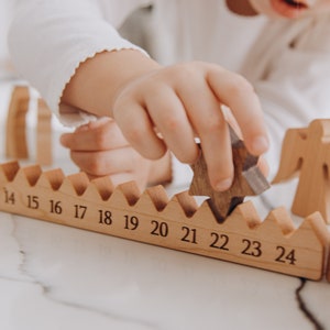 Charming Advent Calendar For Adults. Reusable Christmas Countdown. Wooden Holiday Home Decoration. Unique Gift for Mom on Christmas Eve.