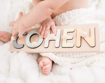 Wooden Name Puzzle Personalized Gift Baby Toy By Busypuzzle