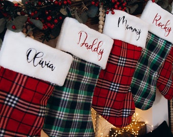 High Quality Christmas Stockings Set. Name Embroidered Stockings. Holiday Home Decor. Personalized Gifts For Parents. Christmas Accents.