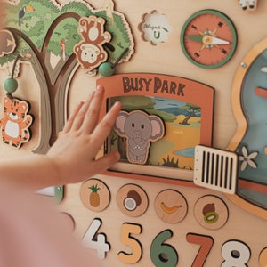 Unique Busy Board For Toddlers, Pretend Play Toy 1 2 3 Year Old, Personalized Gifts For Kids, Educational Montessori Board, Wooden Toys