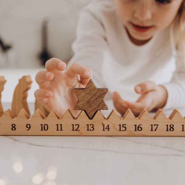 Christmas Countdown Advent Calendar. Reusable Advent Calendar. Wooden Christmas Accents, Rustic Holiday Decoration. Christmas Gifts.