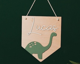 Dinosaur Name Sign. Nursery Wall Hanging. Personalized Kids Room Door Sign. Dinosaurs Birthday Gift. Nursery Decoration. Dino Baby Shower.