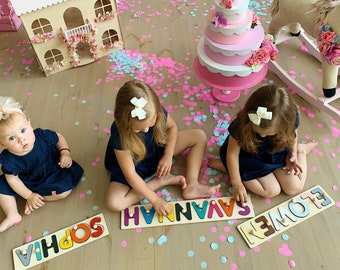 Busy Board Personalized Gift Name Puzzle for Baby Shower and First Birthday