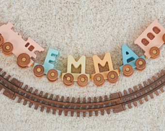 Train Name With Magnets Wooden Toys For Toddlers Wagon Letter Train Birthday Girl Gift Montessori Toys Unique Baptism Gift Kids Room Decor