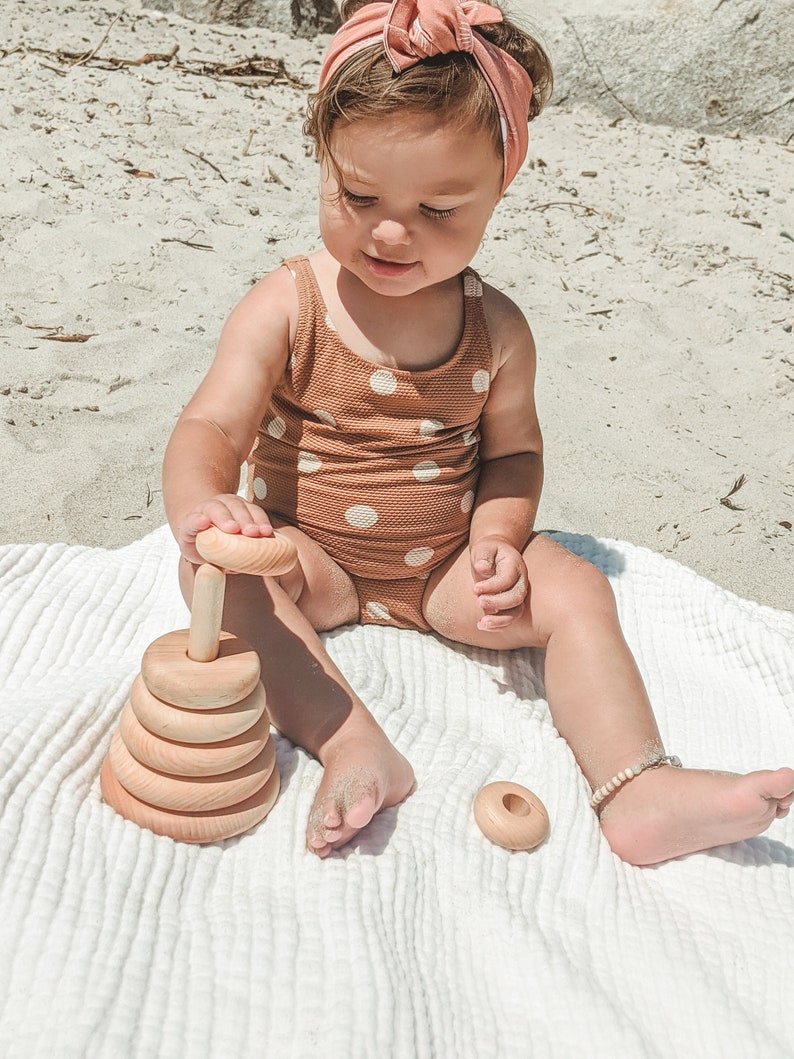 Natural Wood Toy Toddler Baby Toy Ring Stacker Easter Baby Gift Montessori Toy Wooden Pyramid Pyramid Toy Wooden Stacking Toy