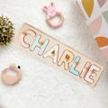 Personalized Baby Name Puzzle, Baby Shower Gift, 1st Birthday Gift, Custom Name Puzzle, Wooden Montessori Toy, Toddler Nursery Kids Decor product logo