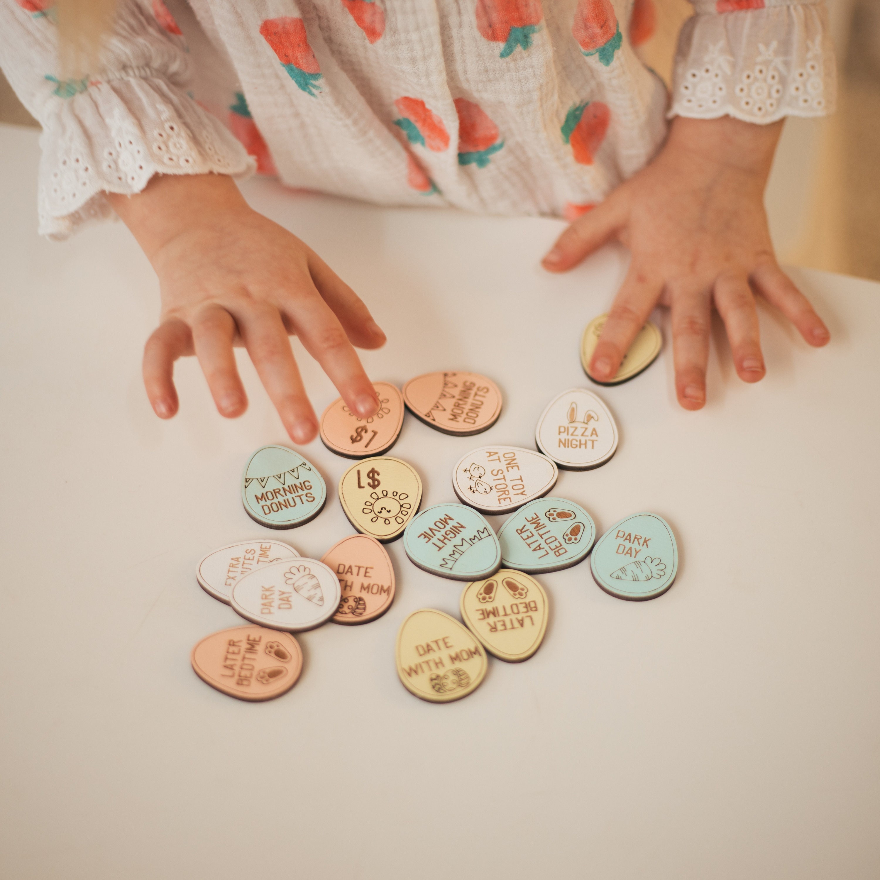 Easter Egg Tokens, Easter Hunt Game For Kids, Reward Tokens, Children Easter Outdoor Game, Easter Basket Tokens, Wooden Hunting Tokens