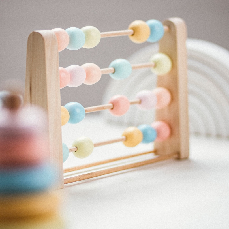 Montessori Toys. Easter Gift For Kids. Wooden Abacus. Toys For Toddlers. Baby Girl Gift. Educational Toy 3 Year Old. Handmade Fidget Toy. image 1