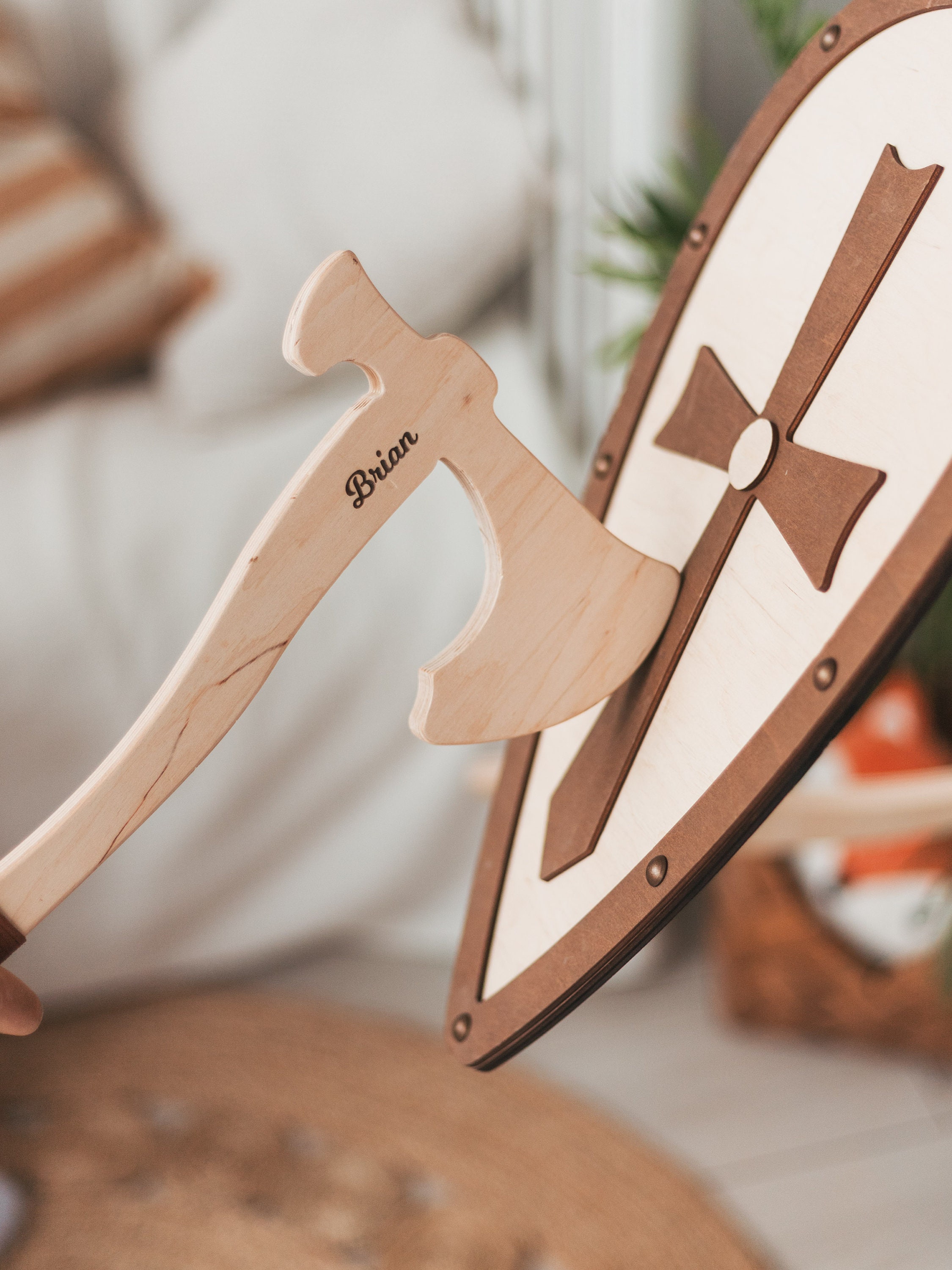 Wood Handmade Shield Traditional Toy Etsy