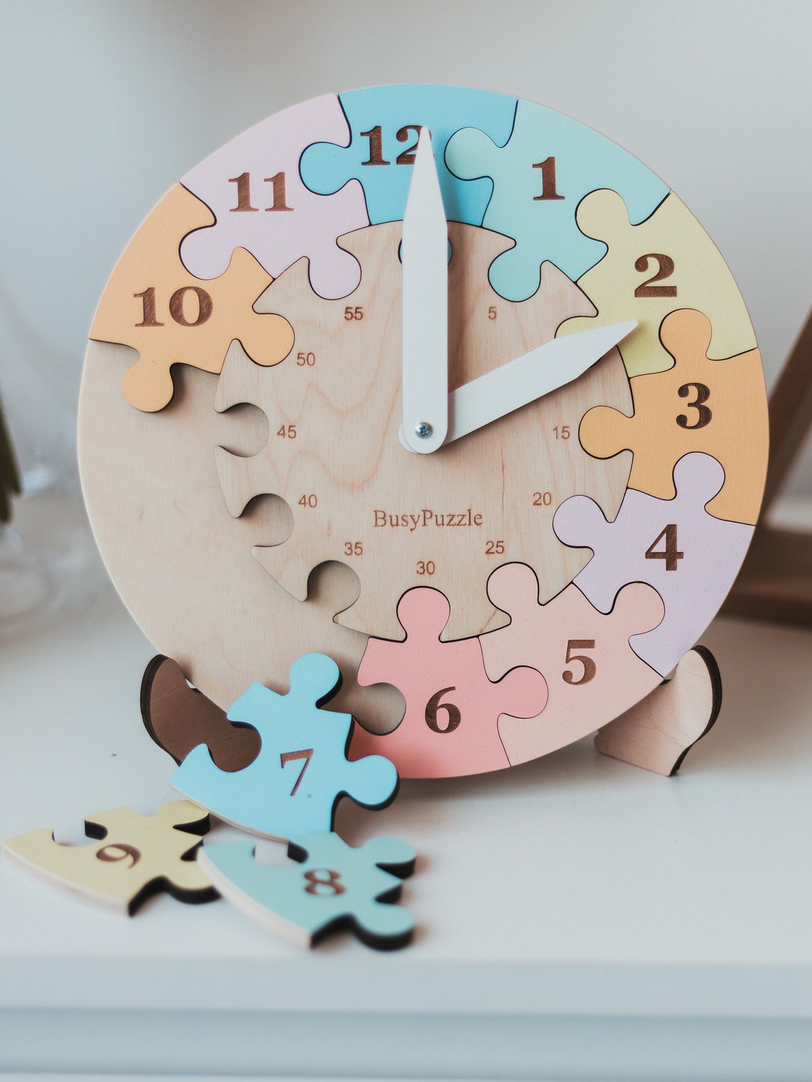 Wooden Clock Toy Motor Skills Educational toy Etsy