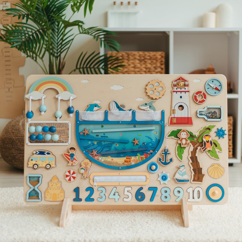 Large Stylistic Busy Board Sea Collection Best Gift for Boys Busy