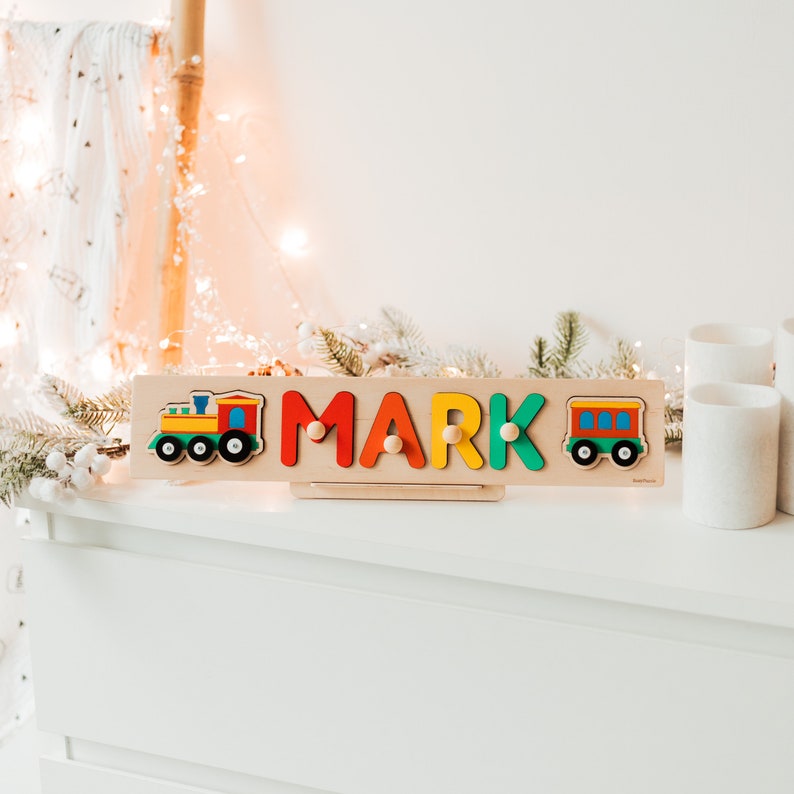 Custom Name Puzzle With Pegs Montessori Toys for Child Baby Gift and Nursery Decor Best Christmas Gift for Baby image 3