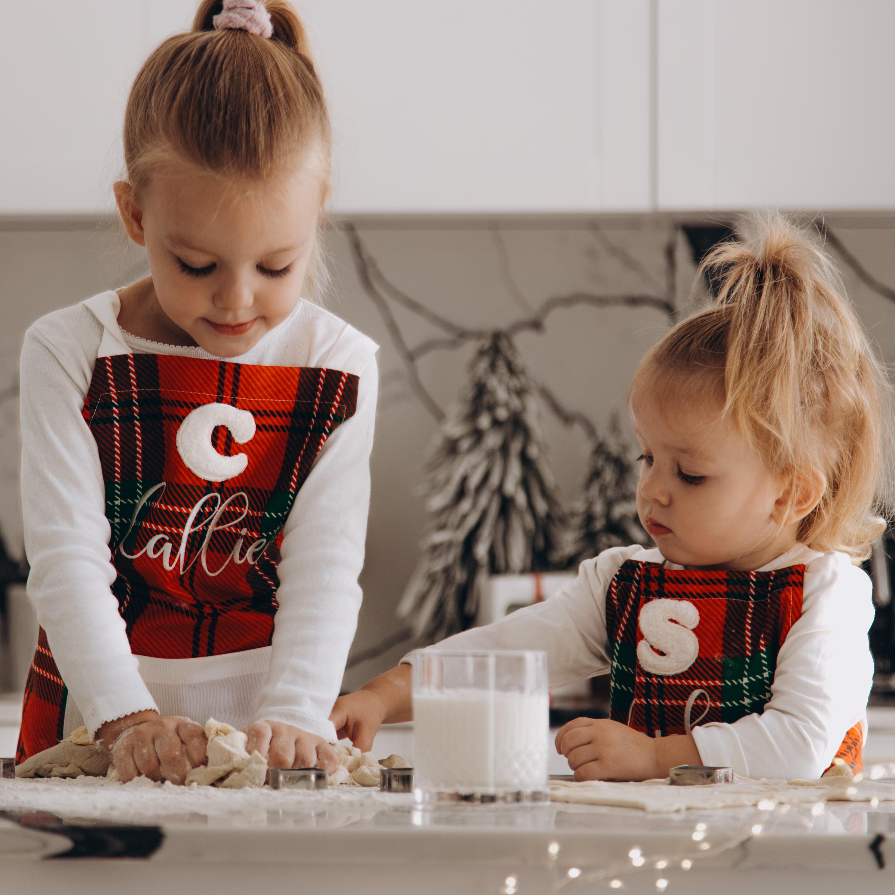 Matching Christmas Aprons Mom and Daughter Gift Personalized Aprons Embroidered Kitchen Aprons Custom Cooking Gifts Kids And Baby Clothing