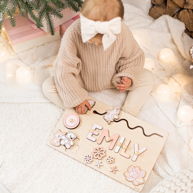 Personalized Gifts for Kids Wooden Busy Board Montessori Activity