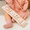 Wooden Name Puzzle by BusyPuzzle | Toddler Toys | Baby Girl Gifts | Gift for Kids | Baby First Christmas Gift | Birthday Gifts