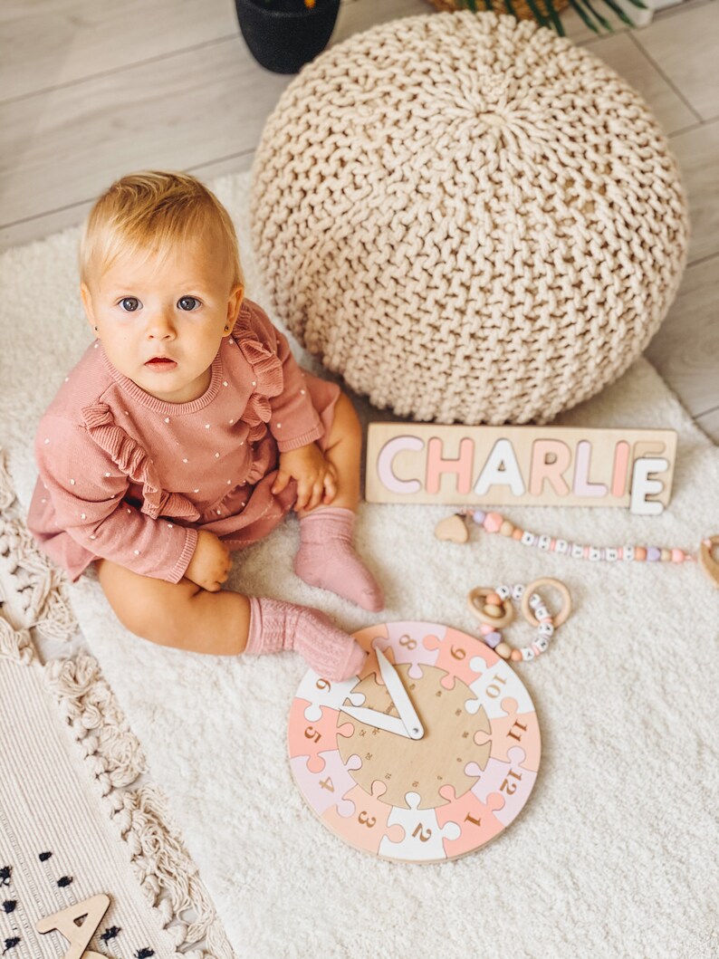 Pink Pastel Learning Time Clock Toddler Toys Baby Gifts Etsy