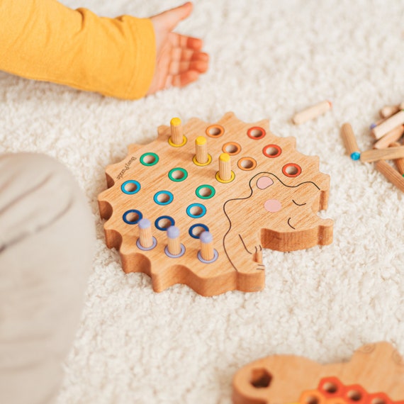 Juguetes Montessori, Regalo de 3 años, Juguetes sensoriales, Regalos de  Pascua para niños, Juguete apilable de madera, Regalos de erizo, 1er  cumpleaños niño, Niña -  España