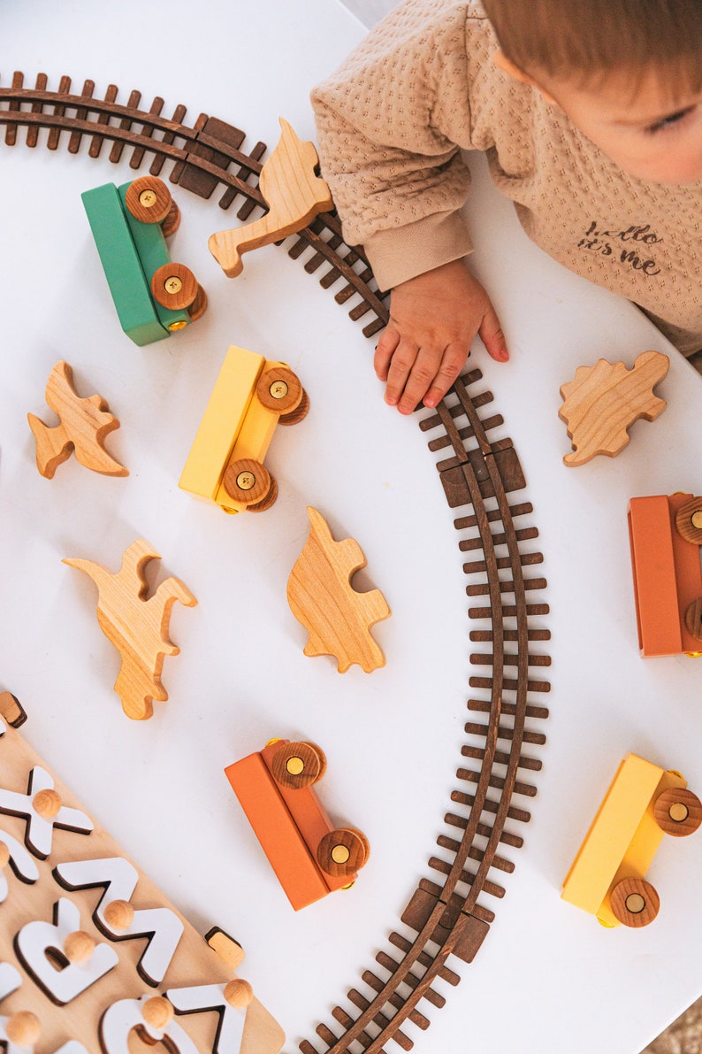 Personalized Freight Toy Train With Animals. Custom Birthday Gift For Kids. Fidget Toys For Toddlers. Sensory Toys. Baby Boy & Girl Gifts. image 3