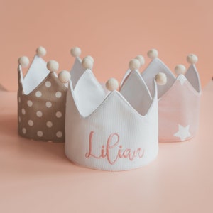 Double-sided Birthday Crown, Baby Girl Princess Outfit, Personalized Gift For Kids, Custom Birthday Gift, Name Embroidery Crown, Photo Prop