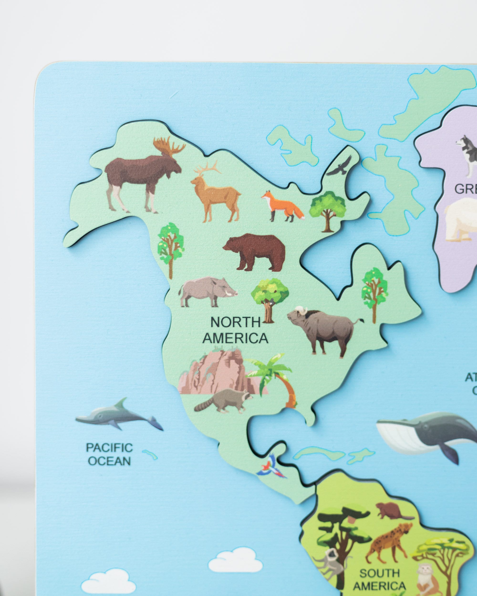 World Map Puzzle with Animals Gifts for Kids Educational | Etsy