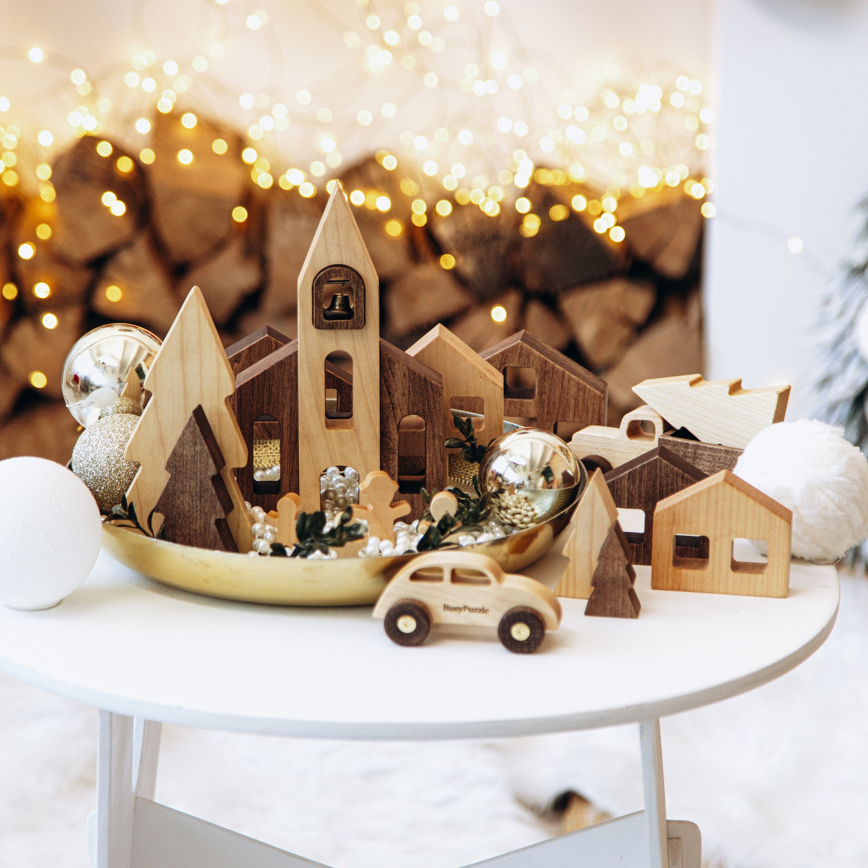 European Village Beautiful Building Holiday Decor Resin Xmas Ornament Gift  Year Decor Crafts First Christmas Decor Gifts Kitchen 2023 Family Christmas