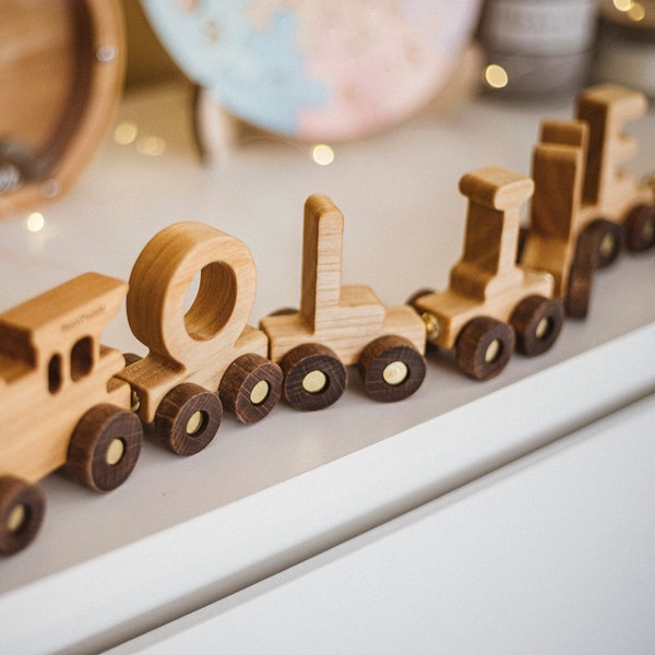 Wooden Train Toy With Name, Personalized Gifts For Kids, Baby Boy Gift, 1st Birthday, Nursery Decor, Montessori Toys For Toddlers, Easter