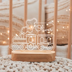 Baby Night Light, Cute Rainbow Night Light, Personalized Night Light, Custom Night Light, Baby Girl Gift, Rainbow Night Light, Gift For Kids Train (light base)