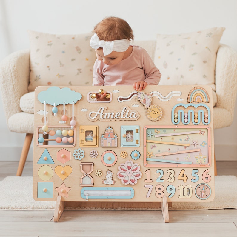 Large Busy Board Personalized Busy Board, Wooden Busy Board