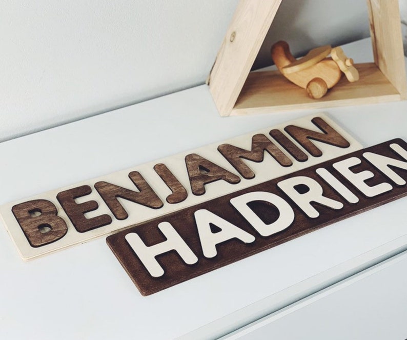 Baby Wood Toy Name Puzzle Birthday Gift Girl Wooden Etsy